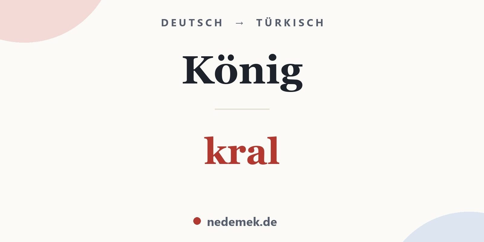 König auf Türkisch: kral