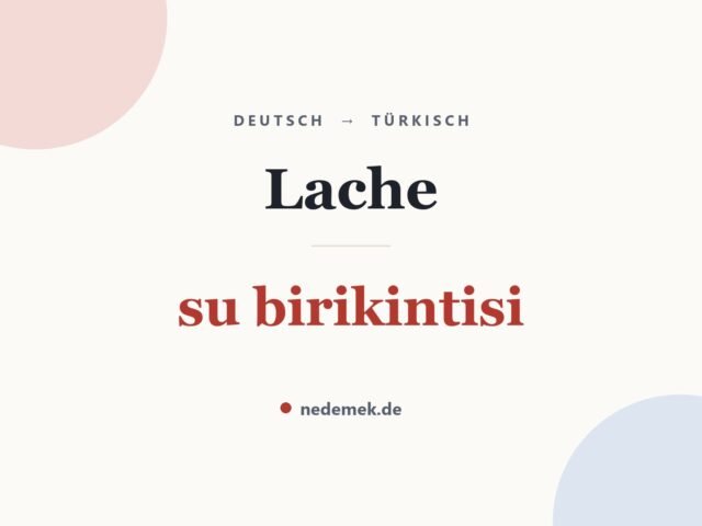 Lache auf Türkisch: su birikintisi