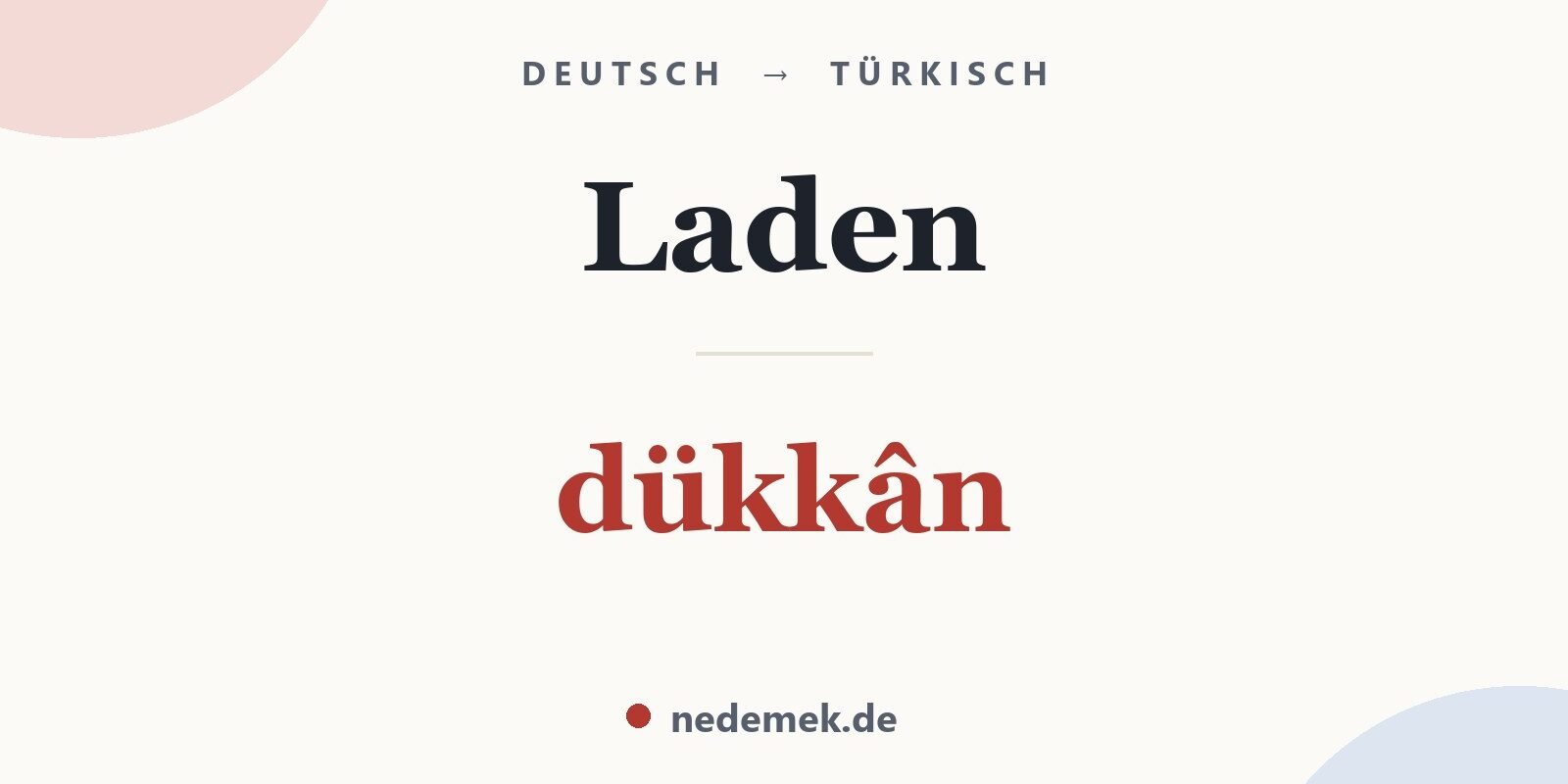 Laden auf Türkisch: dükkân