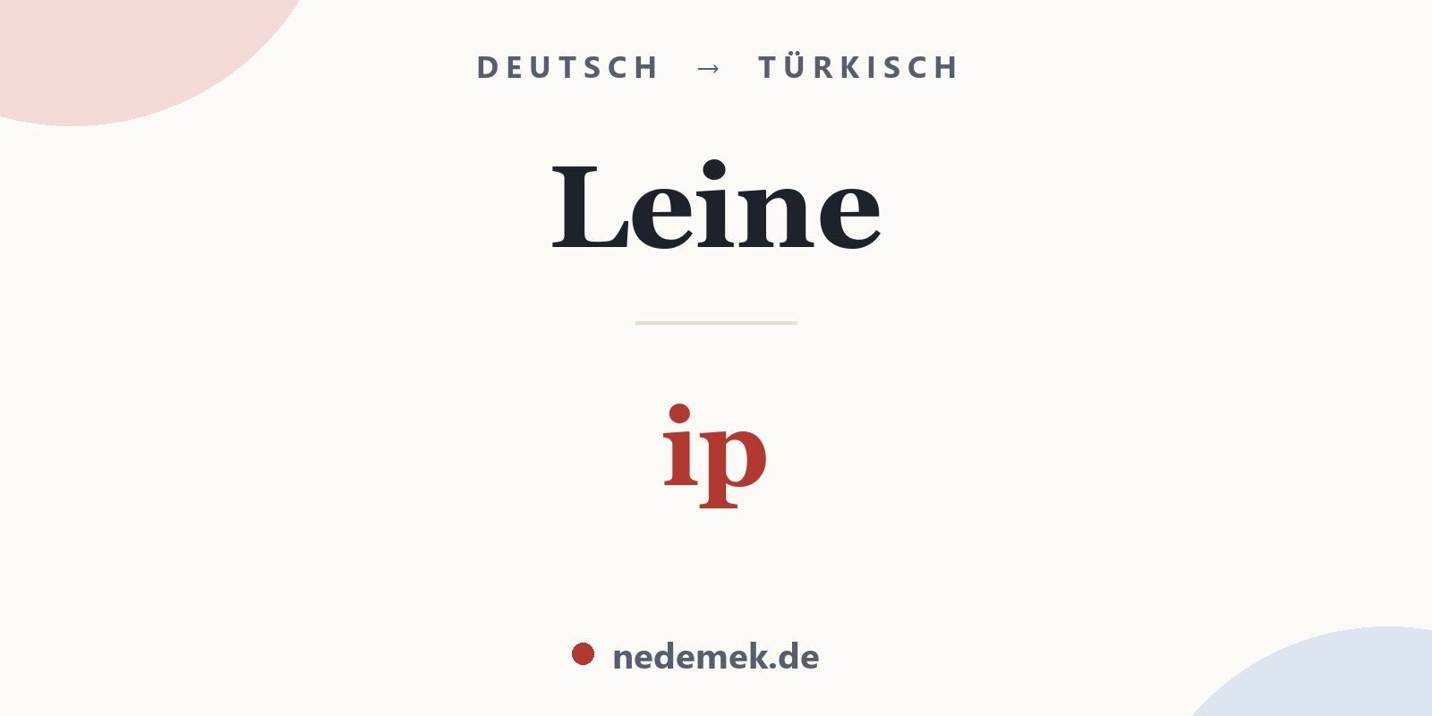 Leine auf Türkisch: ip