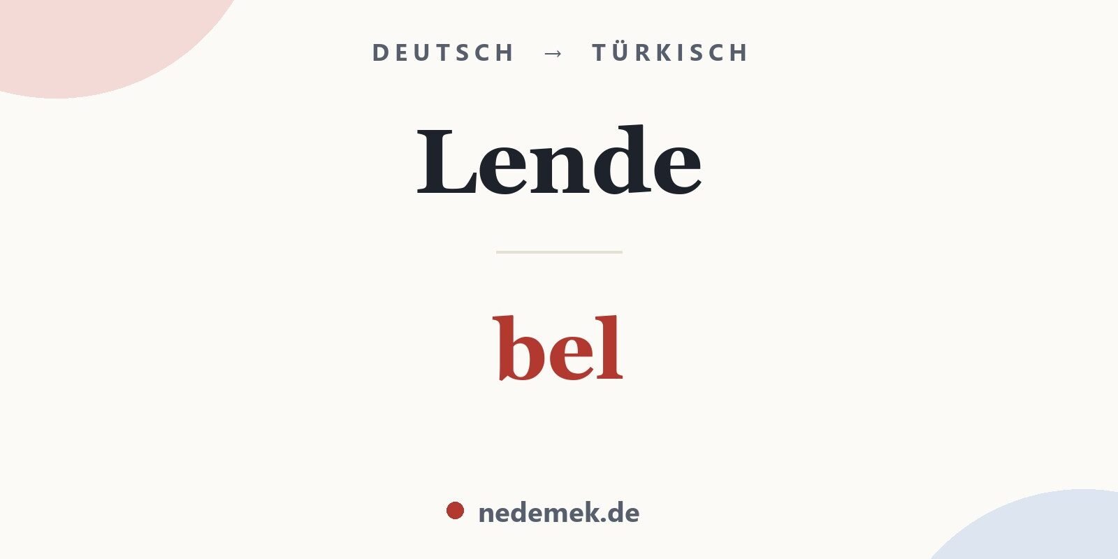 Lende auf Türkisch: bel