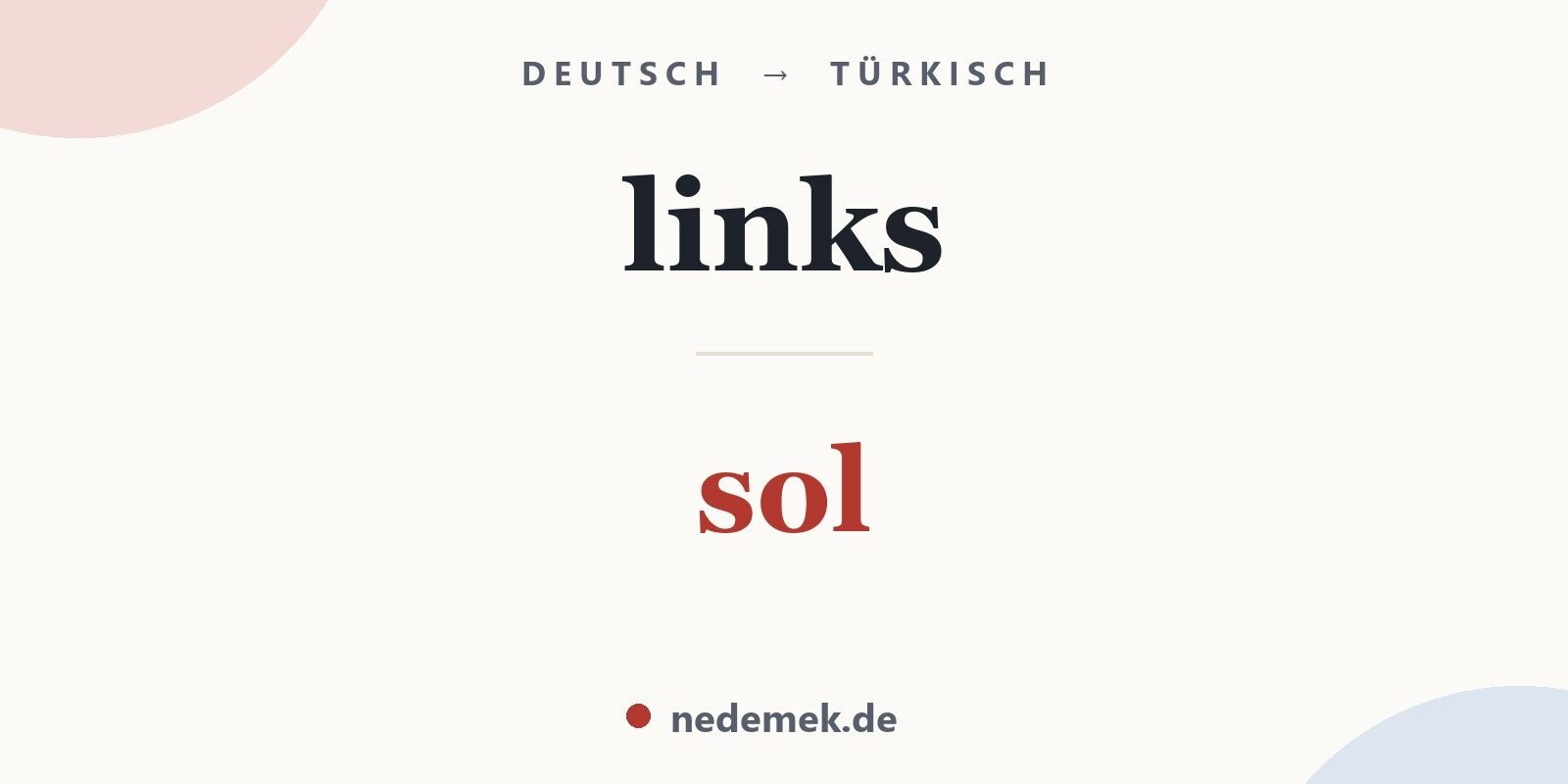 links auf Türkisch: sol