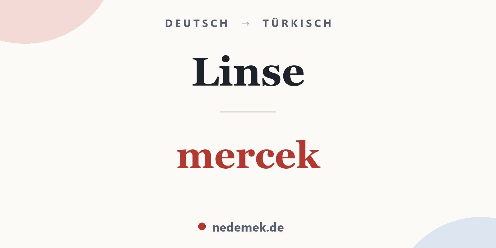 Linse auf Türkisch: mercek