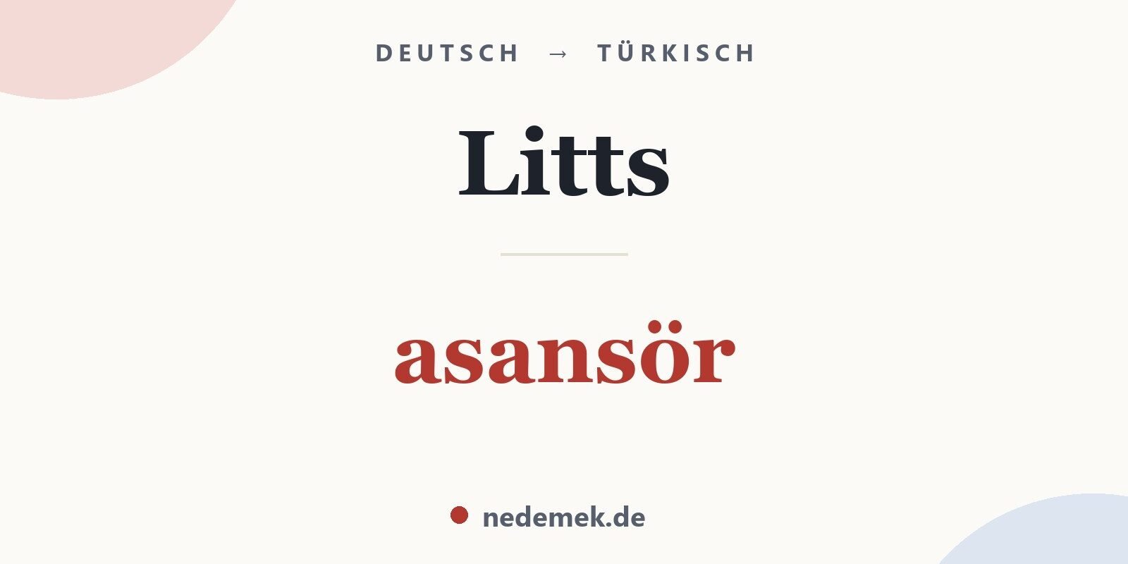 Litts auf Türkisch: asansör