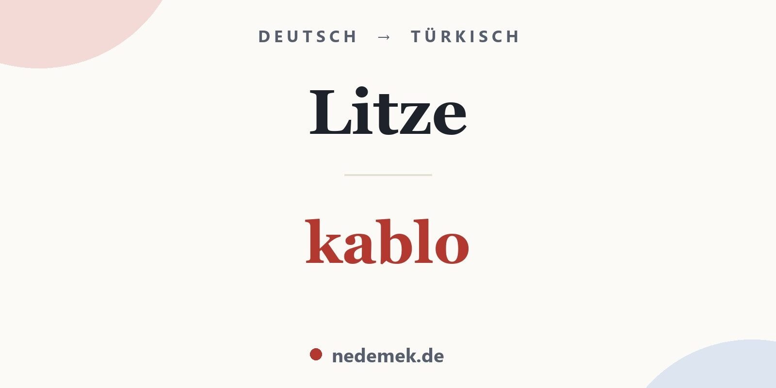 Litze auf Türkisch: kablo