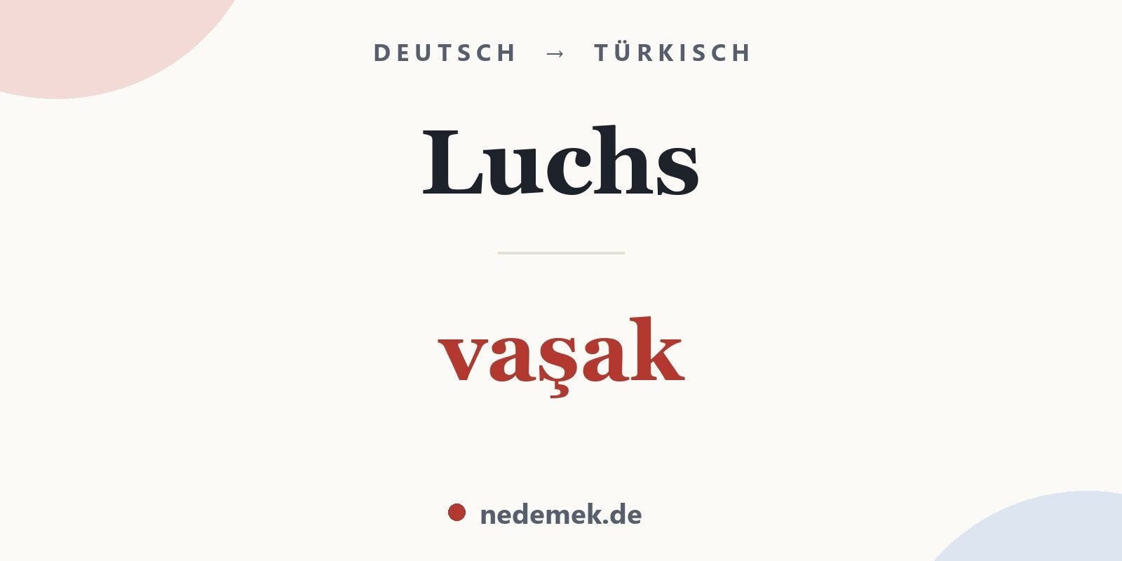 Luchs auf Türkisch: vaşak
