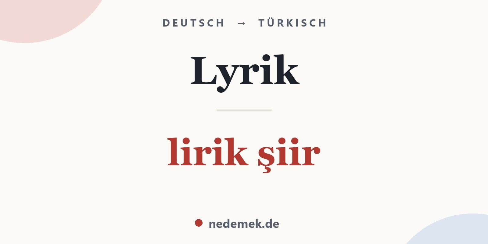 Lyrik auf Türkisch: lirik şiir