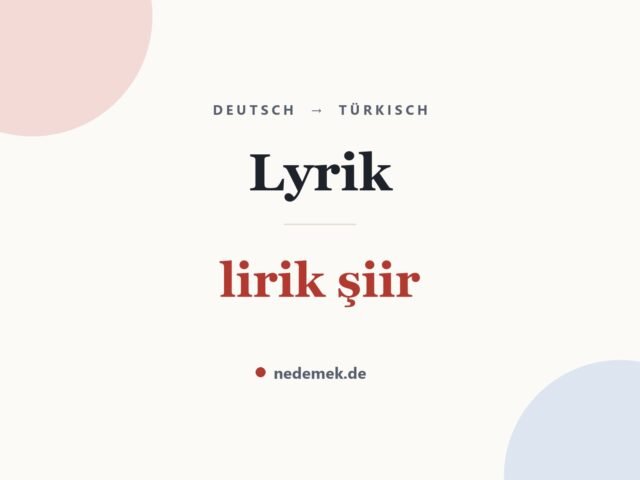 Lyrik auf Türkisch: lirik şiir
