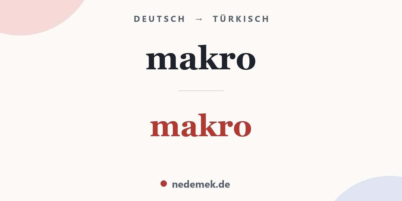 makro auf Türkisch: makro