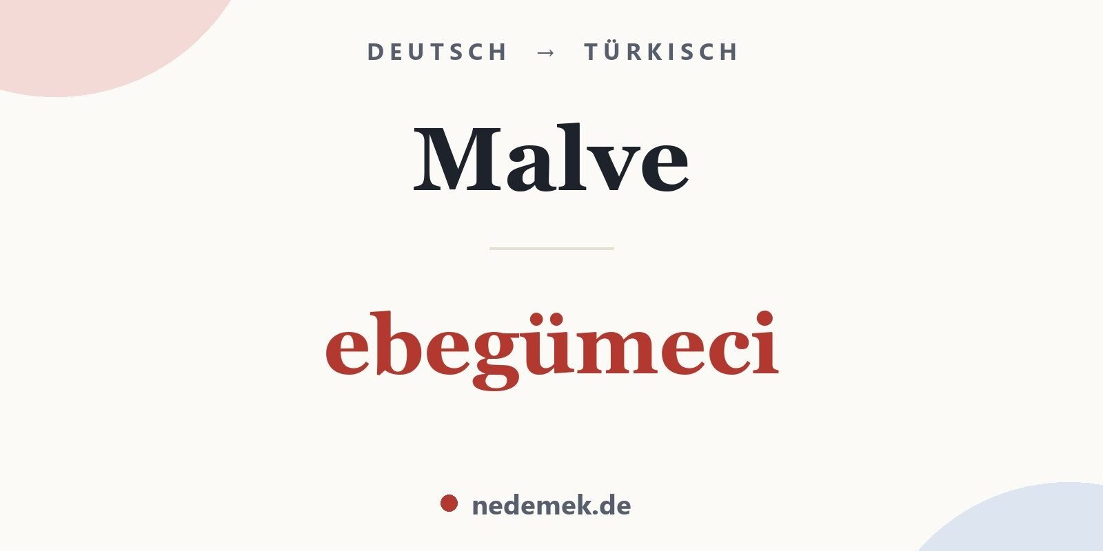 Malve auf Türkisch: ebegümeci