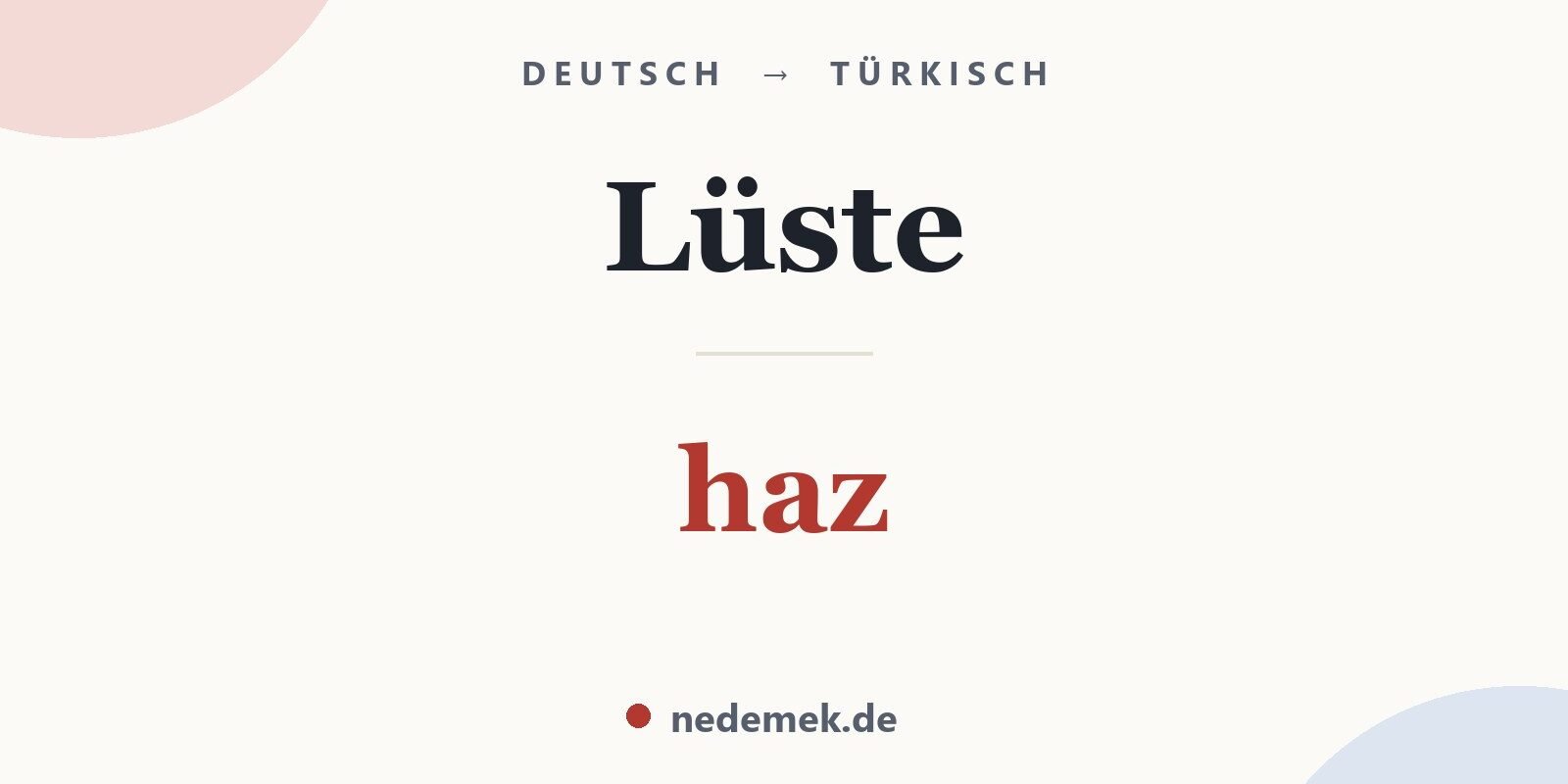 Lüste auf Türkisch: haz