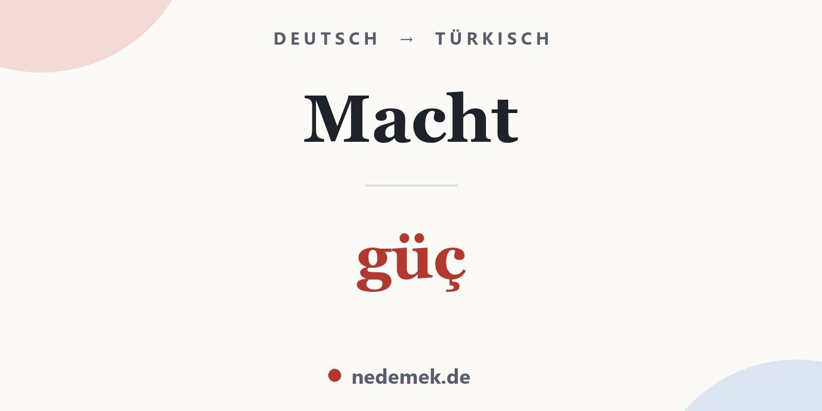 Macht auf Türkisch: güç