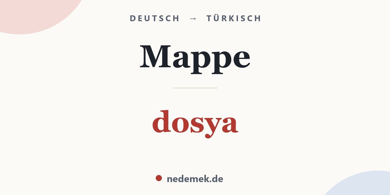 Mappe auf Türkisch: dosya