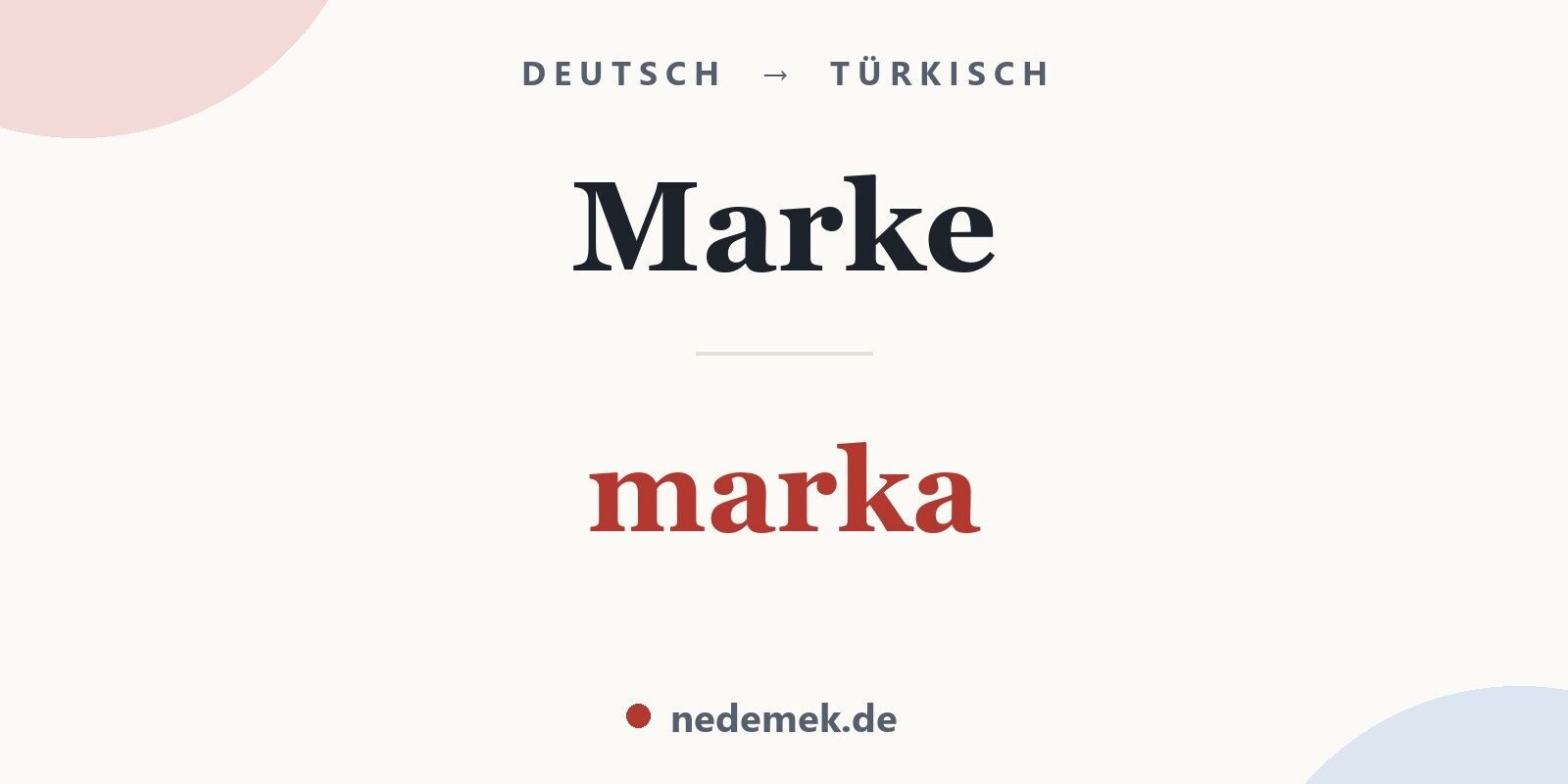 Marke auf Türkisch: marka