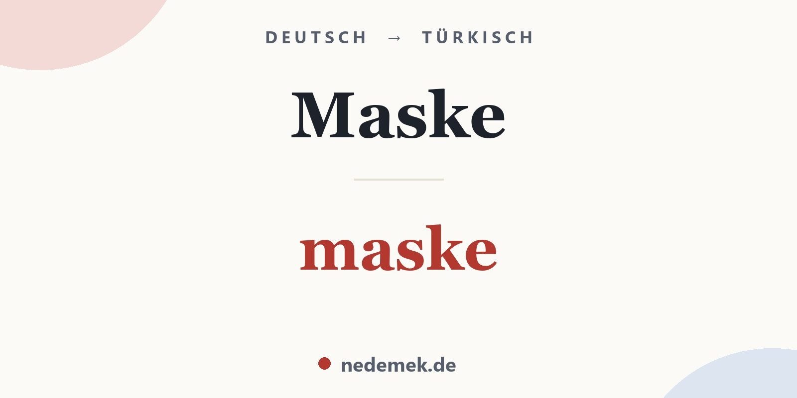 Maske auf Türkisch: maske