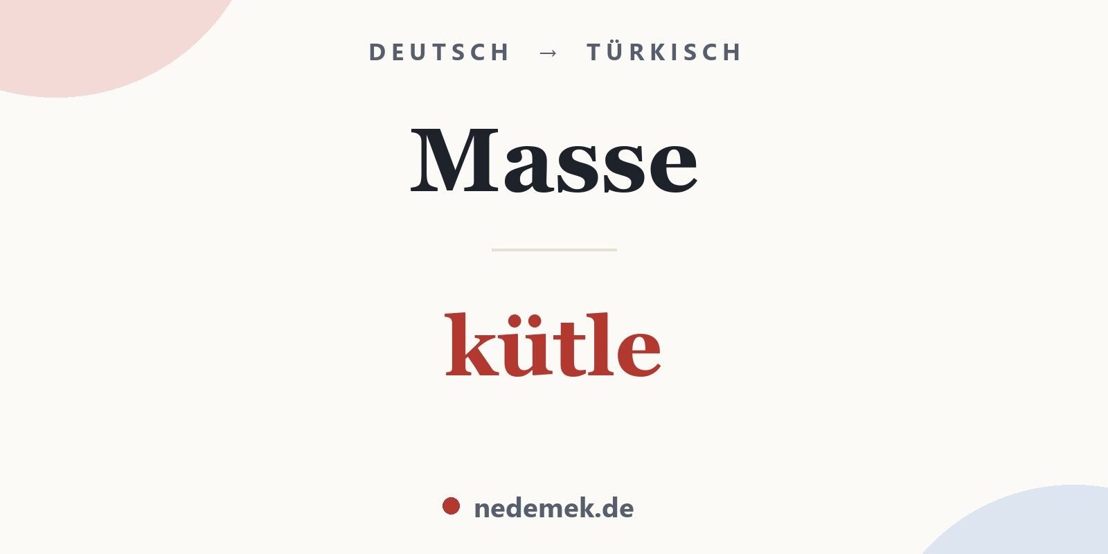 Masse auf Türkisch: kütle