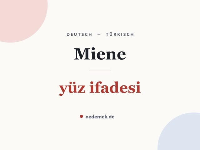 Miene auf Türkisch: yüz ifadesi