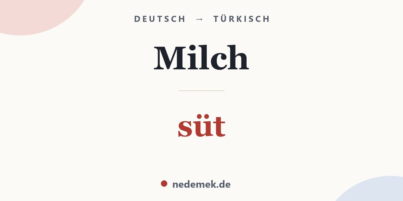 Milch auf Türkisch: süt