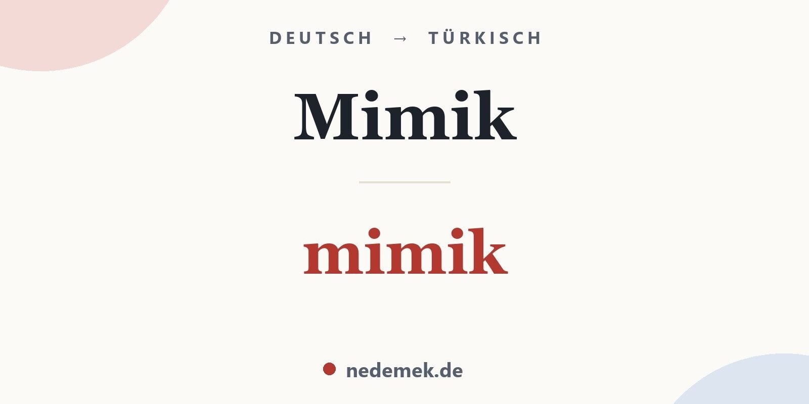 Mimik auf Türkisch: mimik