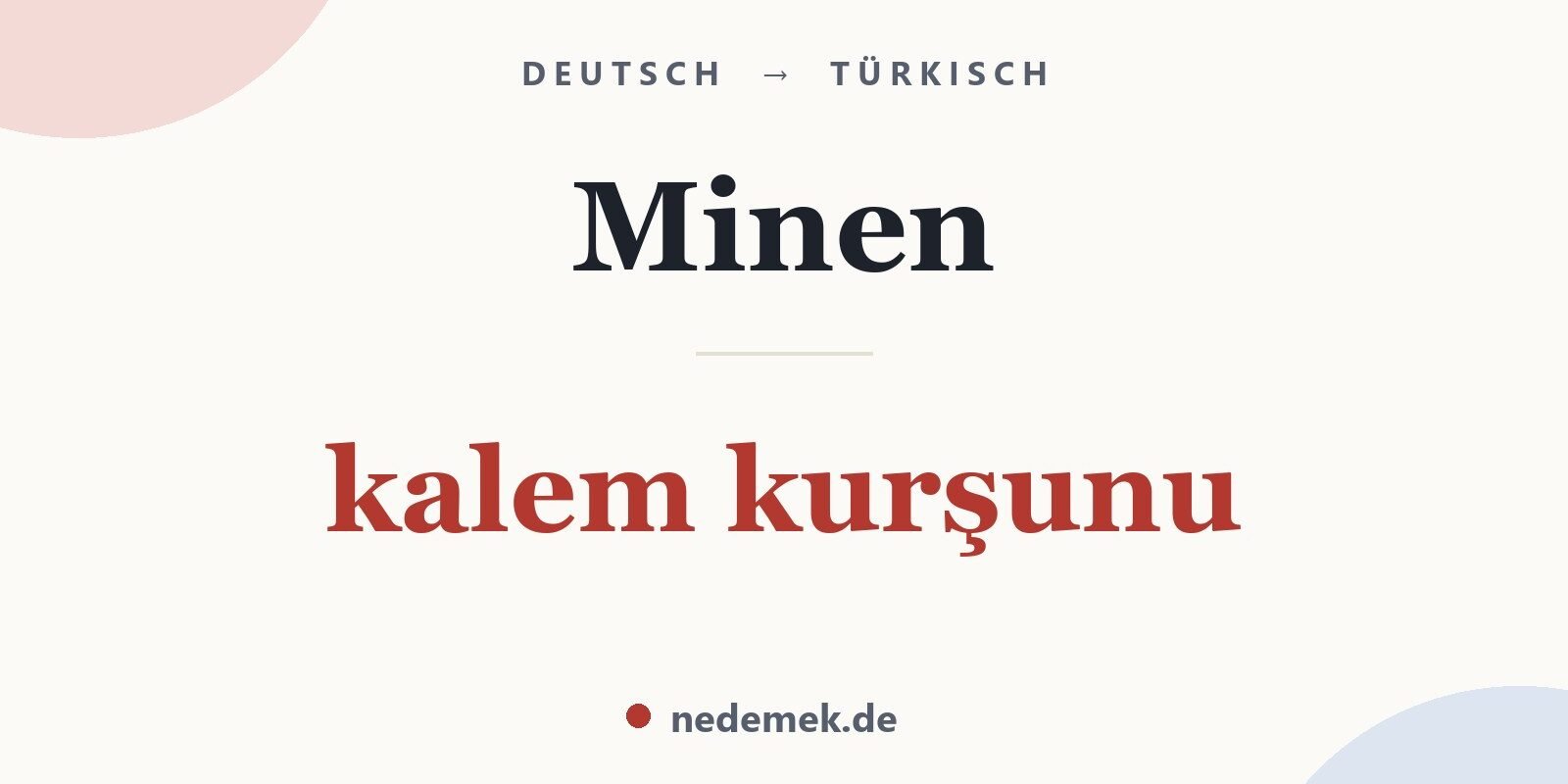 Minen auf Türkisch: kalem kurşunu