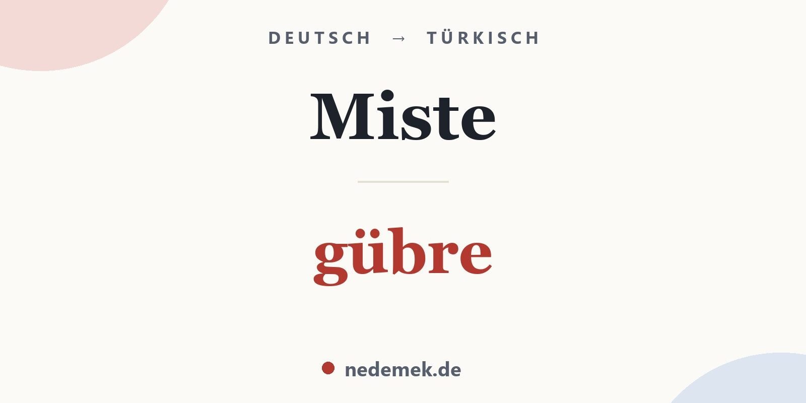 Miste auf Türkisch: gübre
