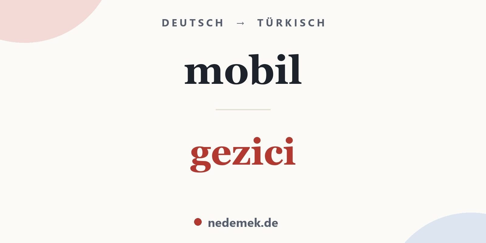 mobil auf Türkisch: gezici