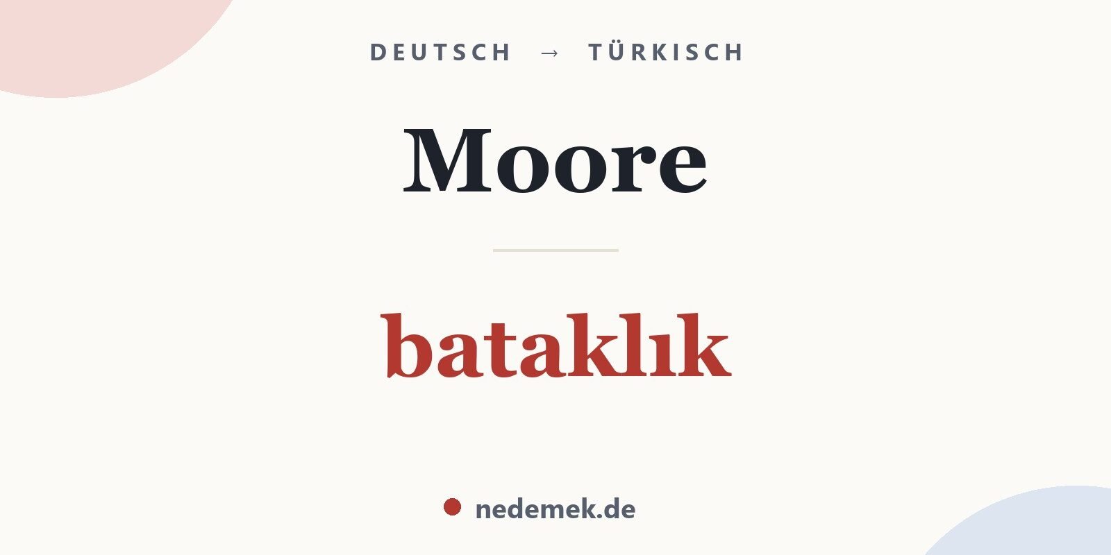 Moore auf Türkisch: bataklık