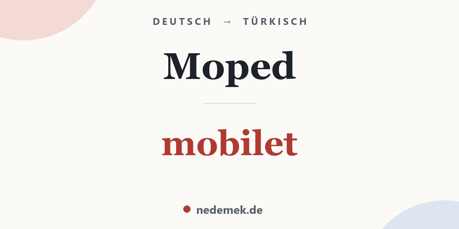 Moped auf Türkisch: mobilet