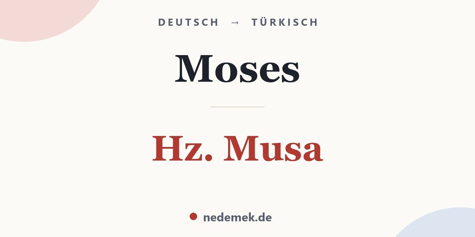 Moses auf Türkisch: Hz. Musa