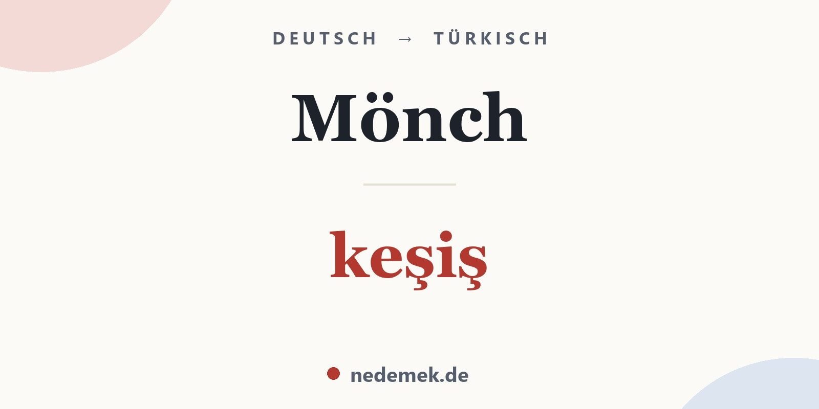Mönch auf Türkisch: keşiş