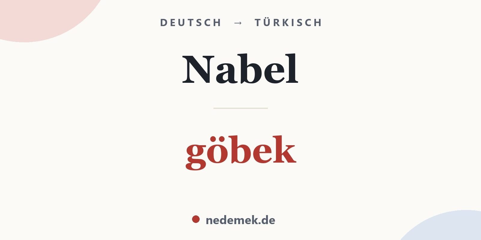 Nabel auf Türkisch: göbek