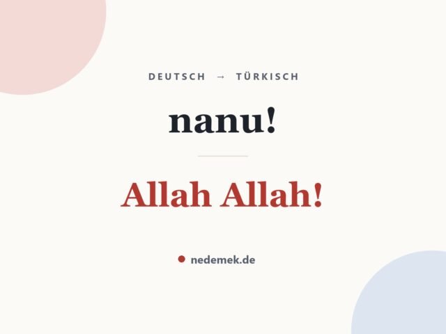 nanu! auf Türkisch: Allah Allah!