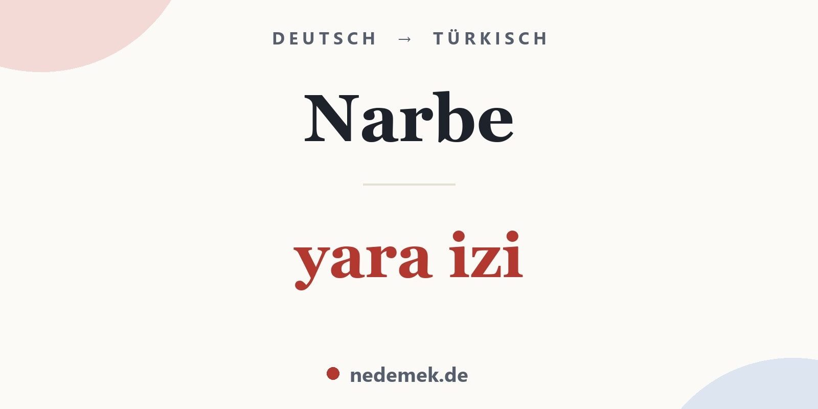 Narbe auf Türkisch: yara izi