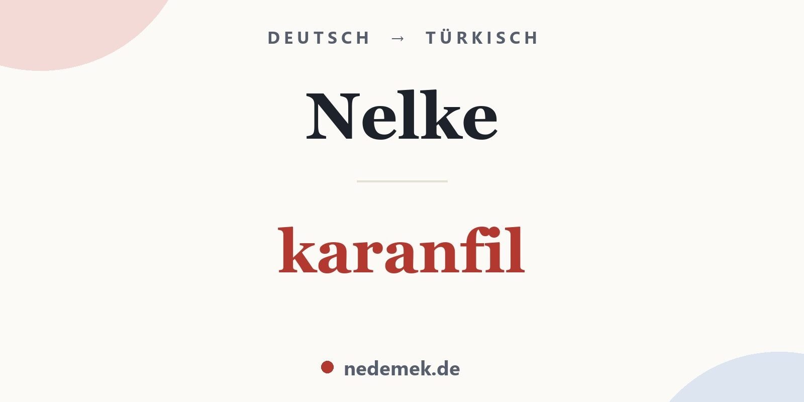 Nelke auf Türkisch: karanfil