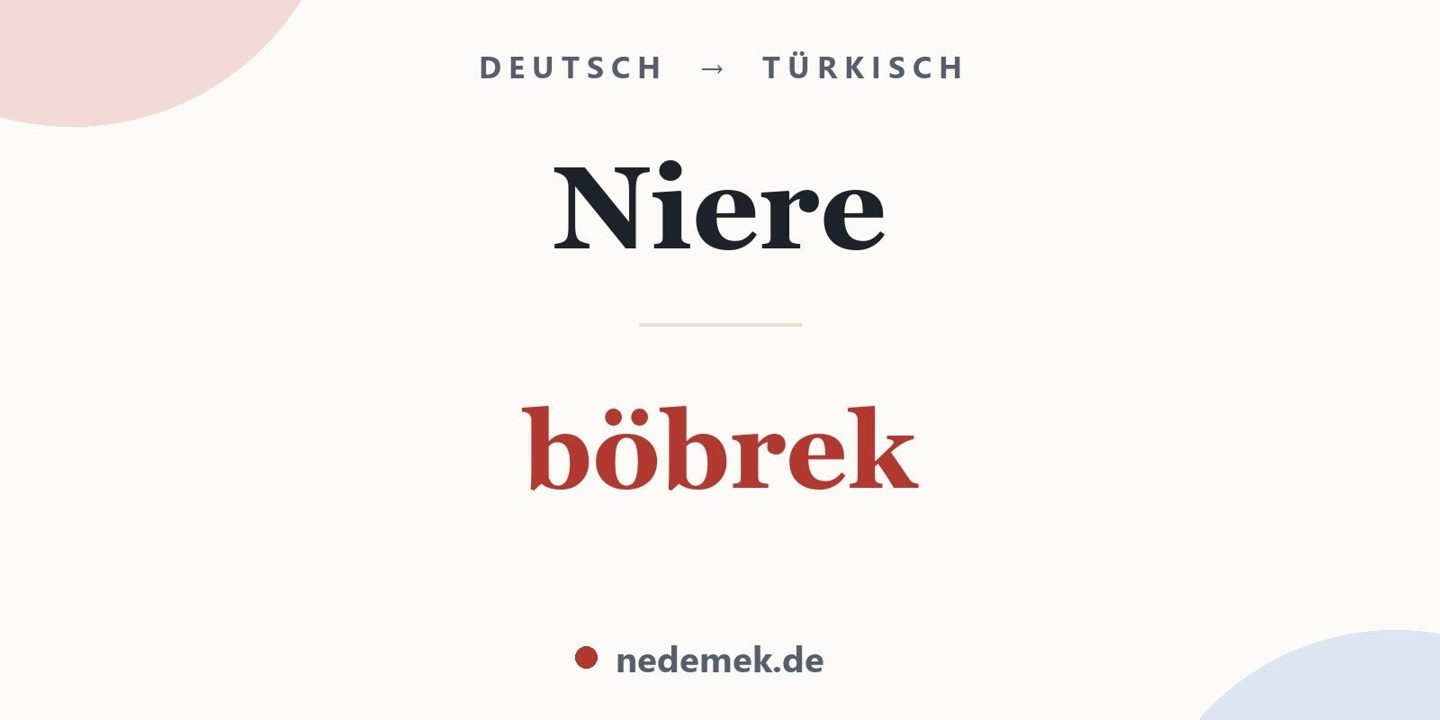 Niere auf Türkisch: böbrek