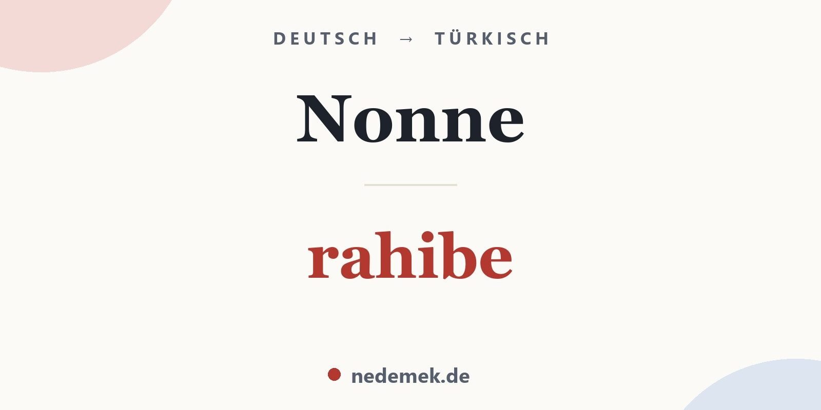 Nonne auf Türkisch: rahibe