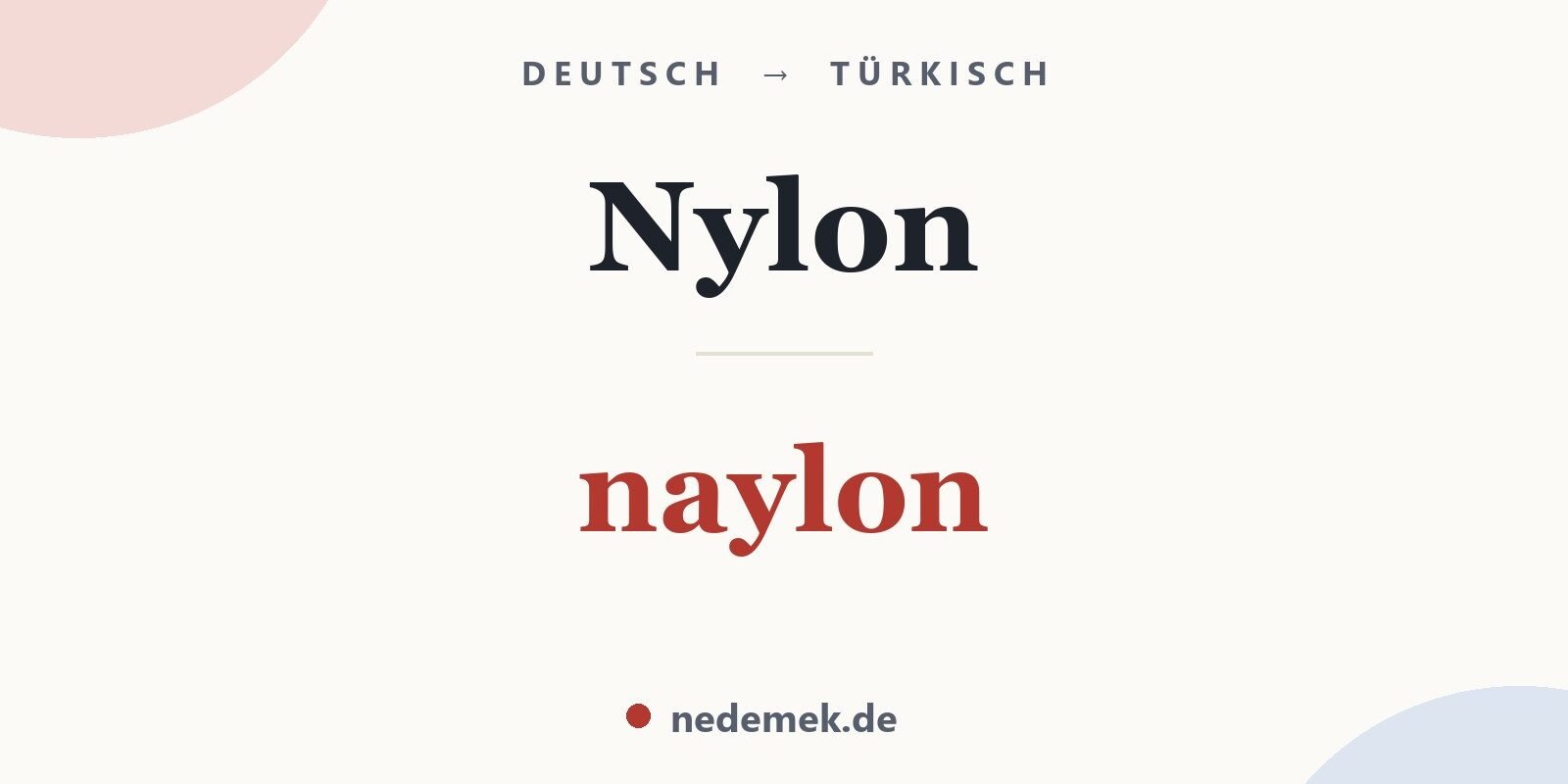 Nylon auf Türkisch: naylon