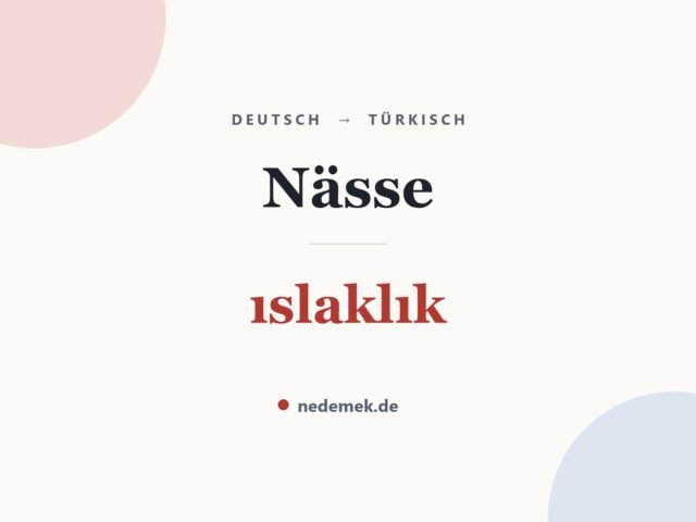 Nässe auf Türkisch: ıslaklık