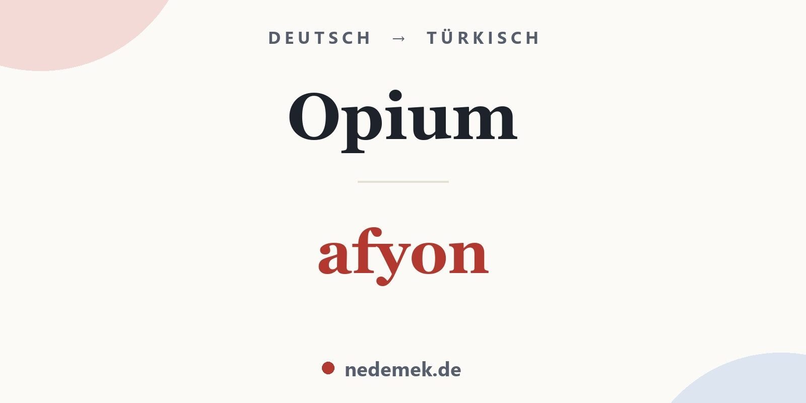 Opium auf Türkisch: afyon