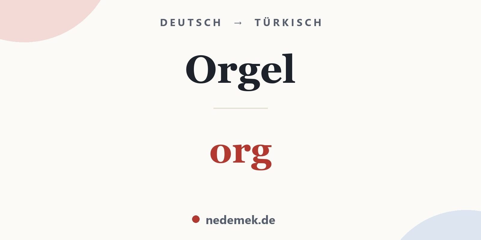 Orgel auf Türkisch: org