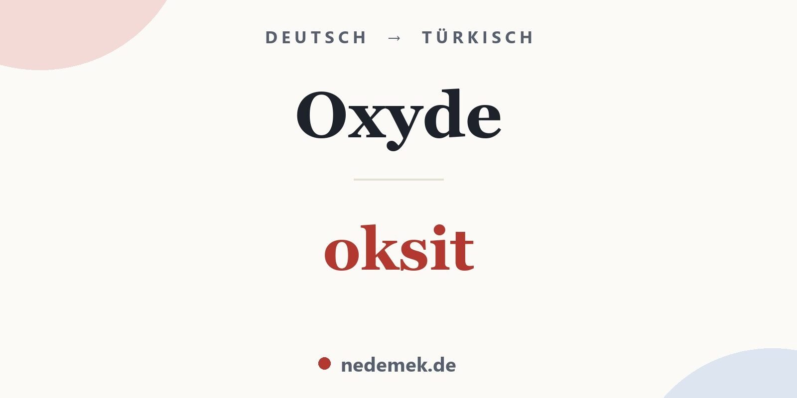 Oxyde auf Türkisch: oksit