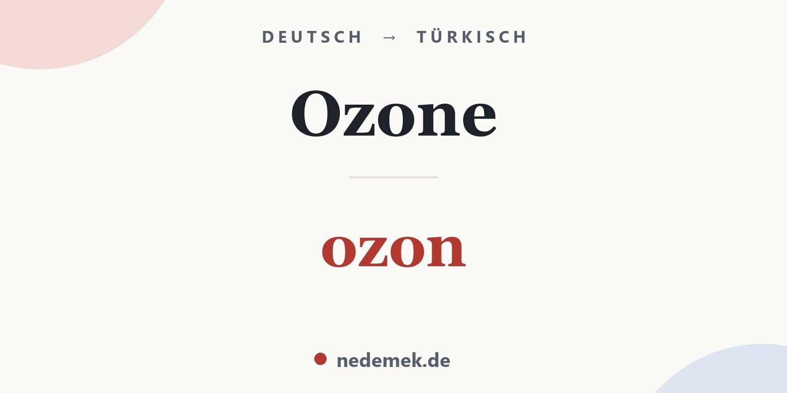 Ozone auf Türkisch: ozon