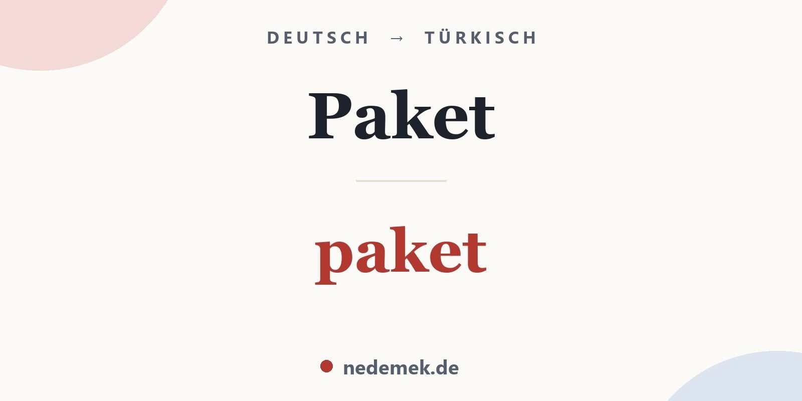 Paket auf Türkisch: paket