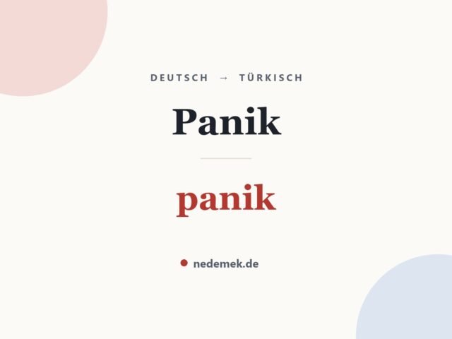 Panik auf Türkisch: panik