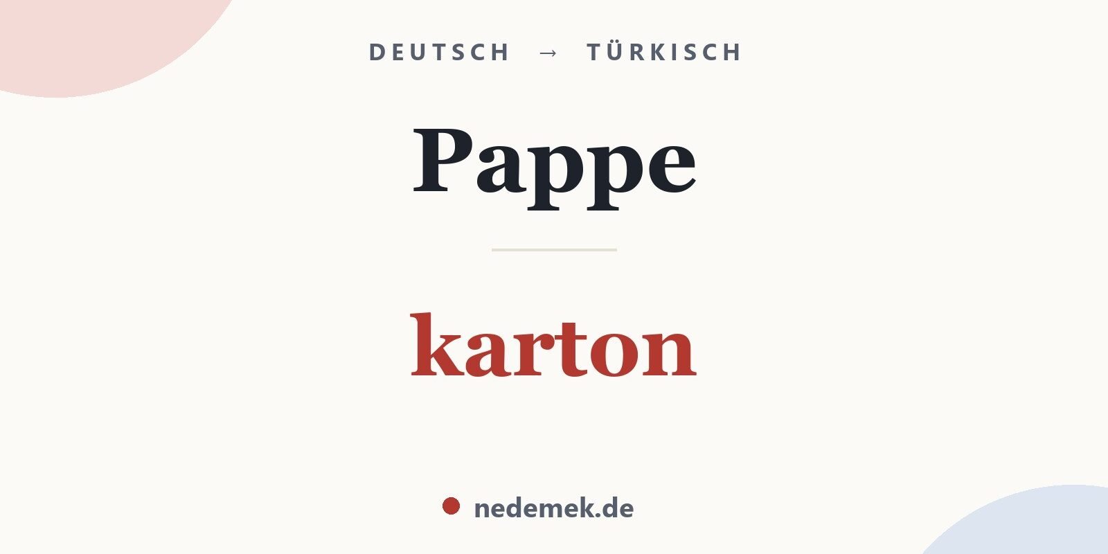 Pappe auf Türkisch: karton