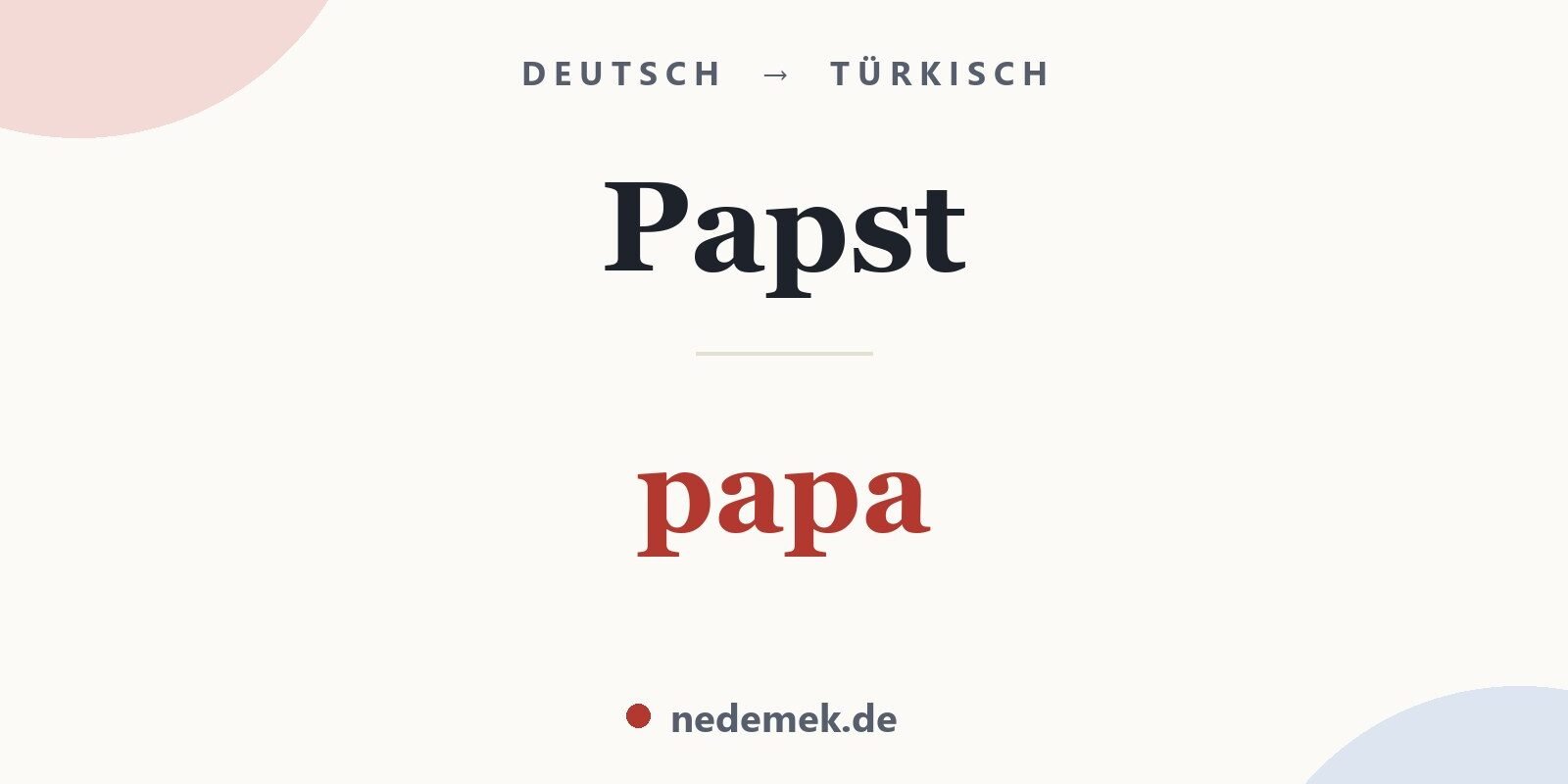 Papst auf Türkisch: papa
