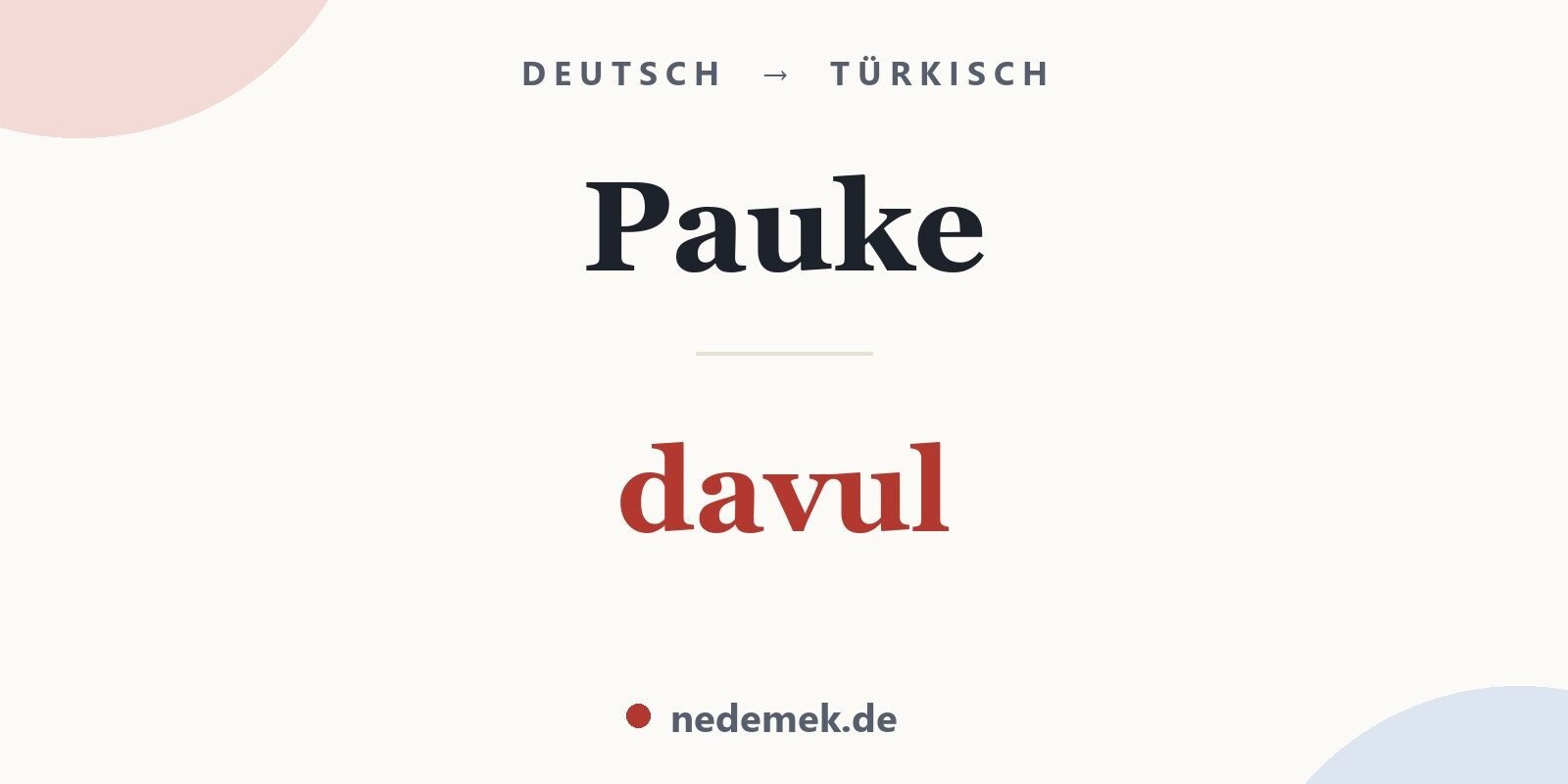 Pauke auf Türkisch: davul