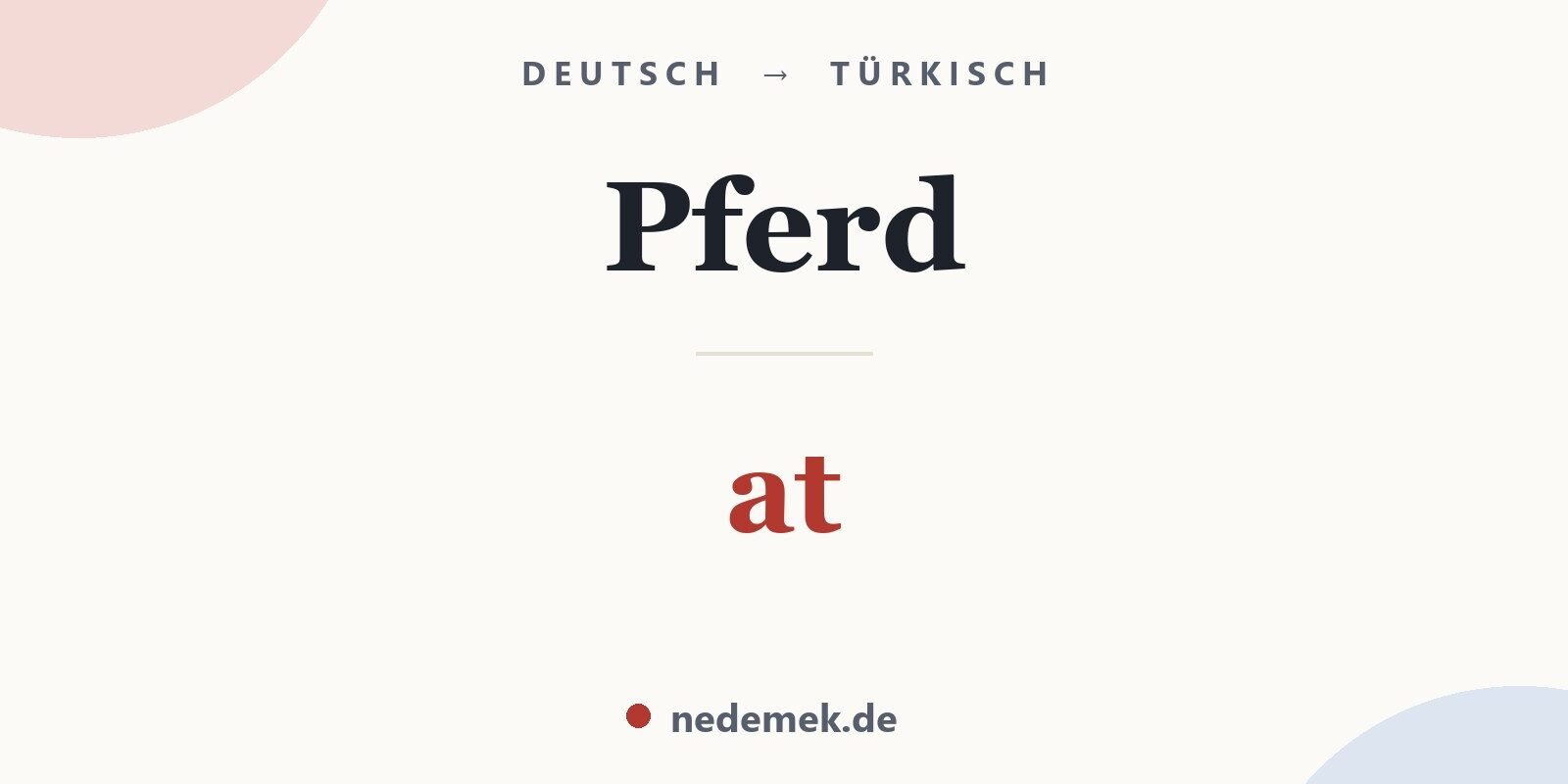 Pferd auf Türkisch: at