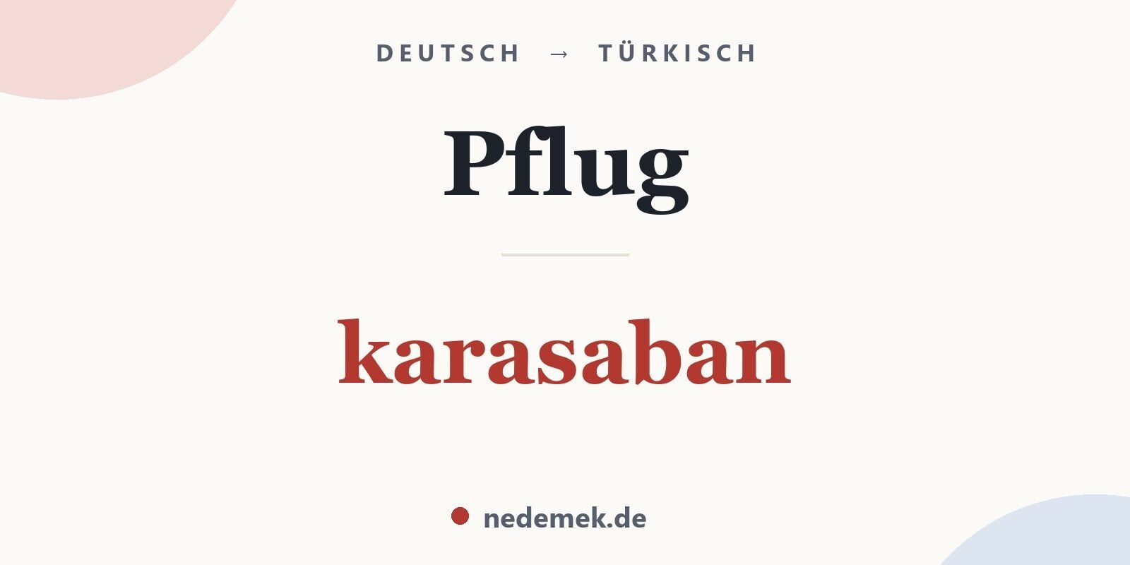 Pflug auf Türkisch: karasaban
