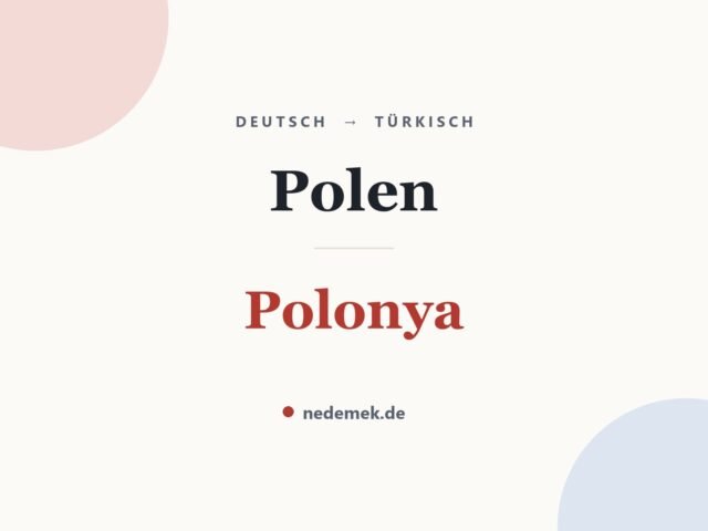 Polen auf Türkisch: Polonya